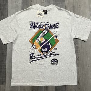 VTG Colorado Rockies Official Record Holder NWT Baseball MLB Sportswear T Shirt
